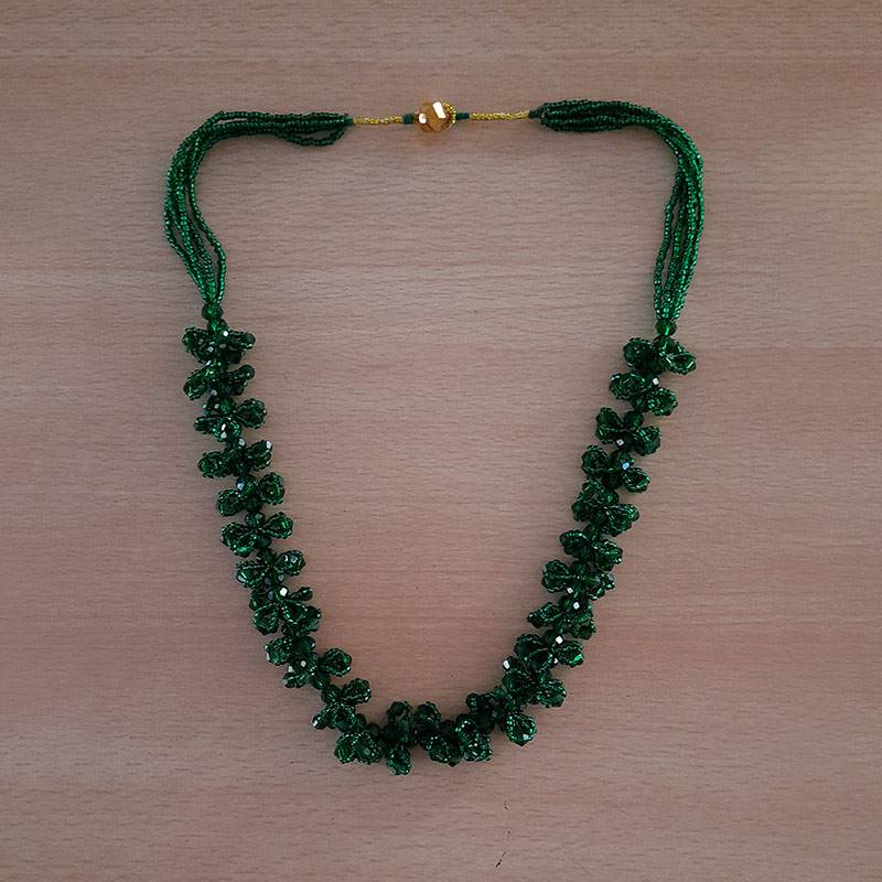 Green Crystal and Potey Necklace 