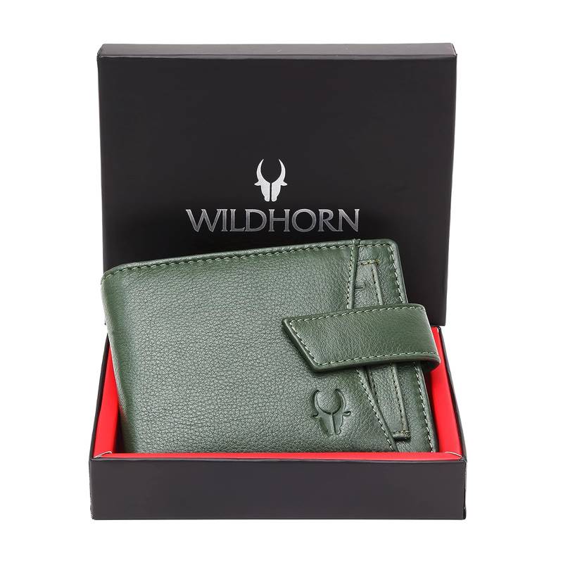 WildHorn Nepal Genuine Leather Wallet (WH 272 Green)