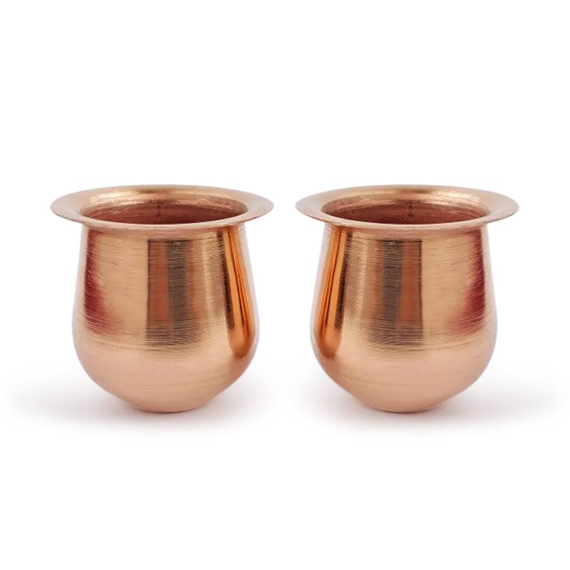 Copper Amkhora Set 8 cm - Tama Kalash for Puja