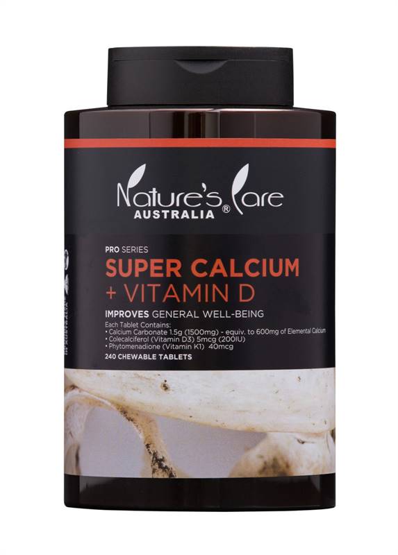 Nature's Care Super Calcium + Vitamin D (240 Chewable Tablets)