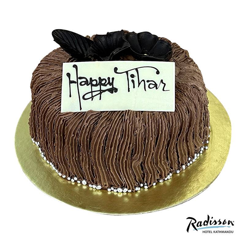 Happy Tihar Chocolate Hazelnut Cake (1 kg) from Radisson Hotel