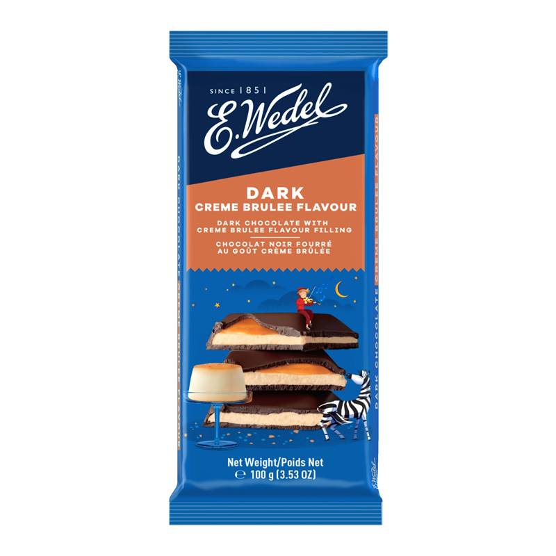 E.Wedel Dark Chocolate with Creme Brulee Flavour Filling (100 g)