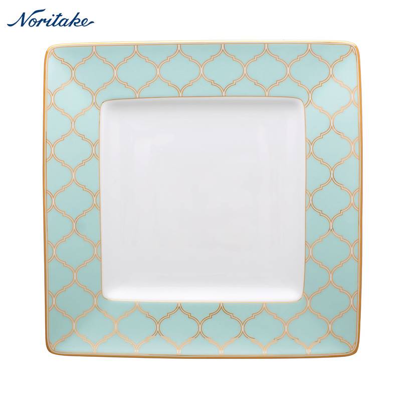 Noritake Eternal Palace Square Platter Mint - with - Gift Box