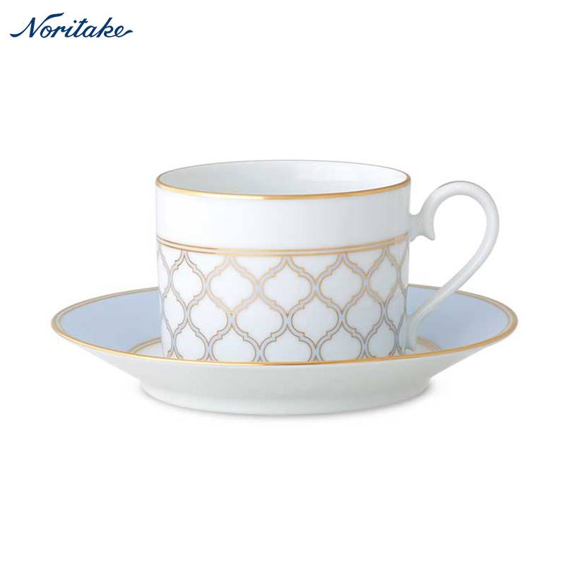Noritake Eternal Palace Tea Cup and Saucer - Ice - with Gift Box