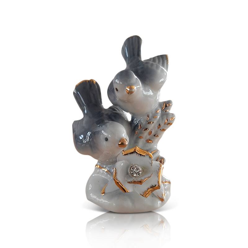 Grey Love Dove Ceramic Decor (Height 3.5 in)