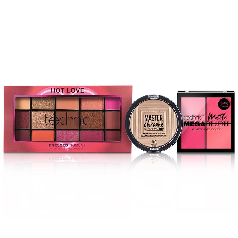 Makeup Set 3 - Technic Eye Palette, Maybelline Highlighter and Technic Blusher
