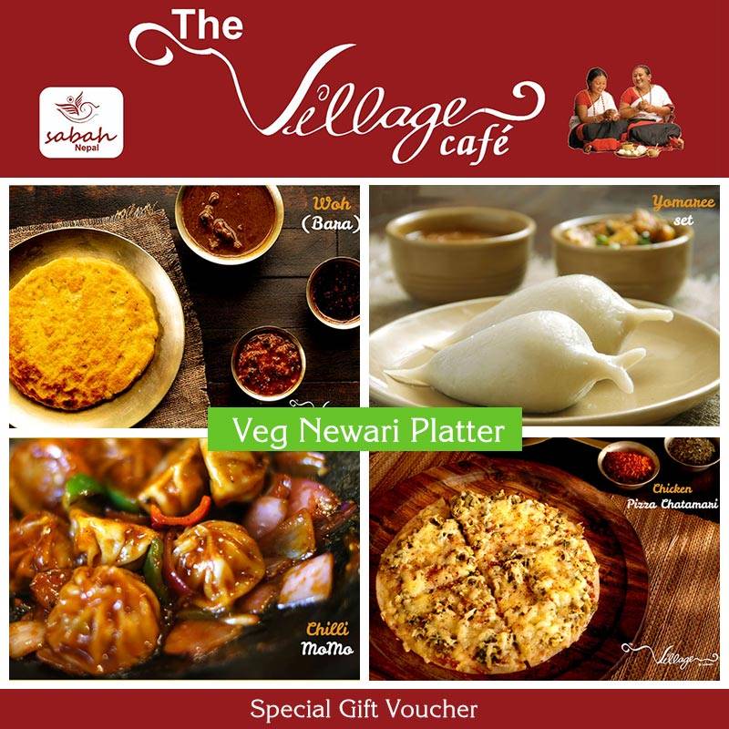 Newari Veg Platter - Dine-in Voucher for Two at The Village Cafe