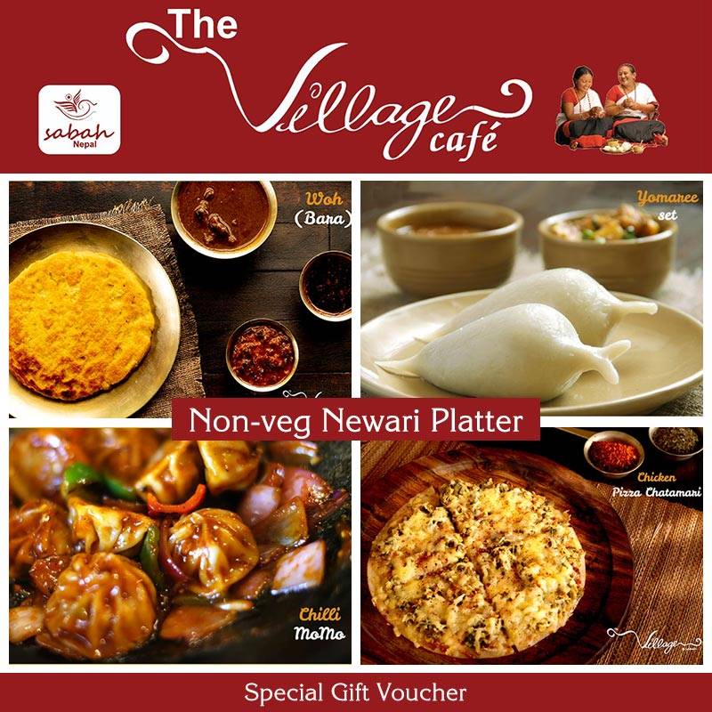 Newari Non-Veg Platter - Dine-in Voucher for Two at The Village Cafe