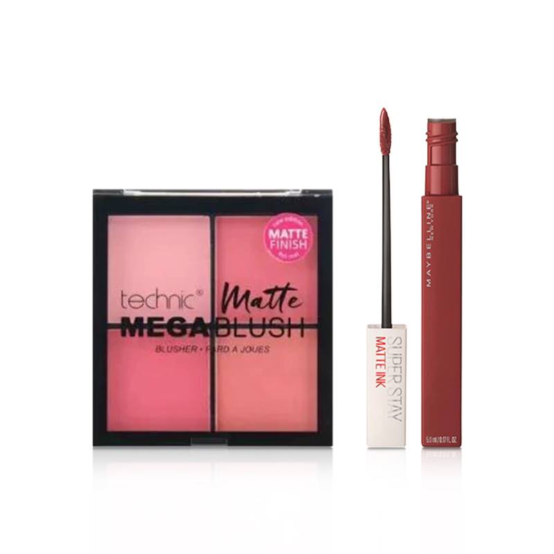 Mother's Day Makeup Set 8 - Technic Mega Blush and Maybelline Superstay Lipstick