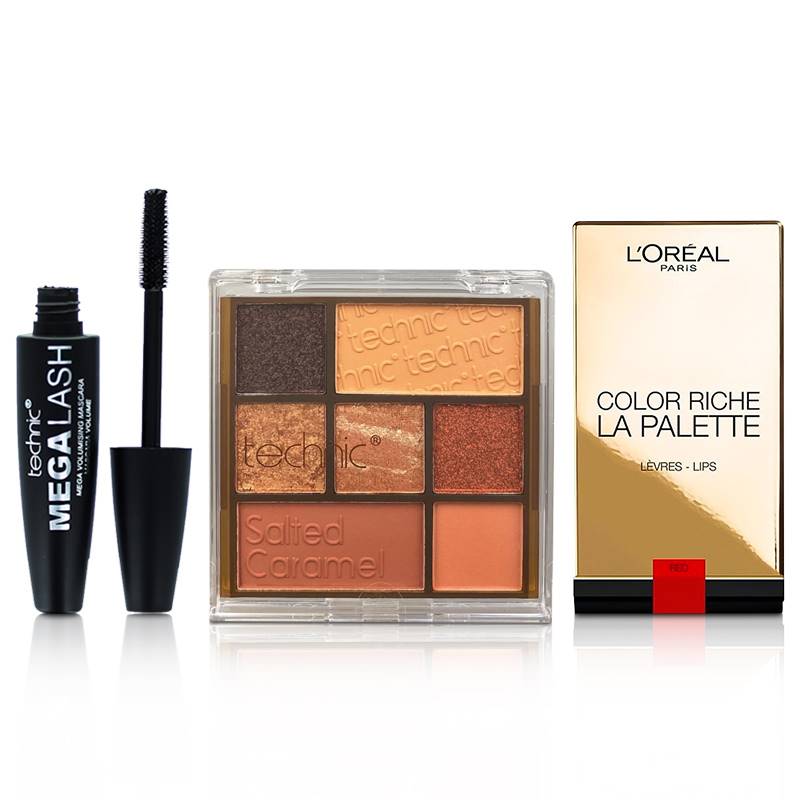 Mother's Day Makeup Set 10 - L'oreal Lip Palette, Technic Mascara and 7x Palette