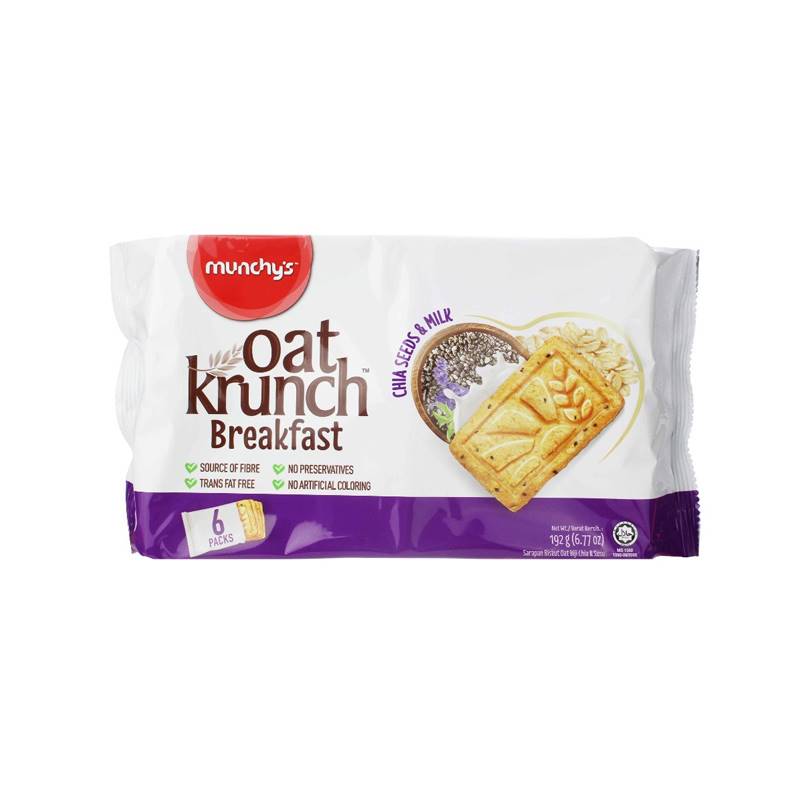 Munchy's Oat Kruch Breakfast Chia Seeds & Milk (192 g)