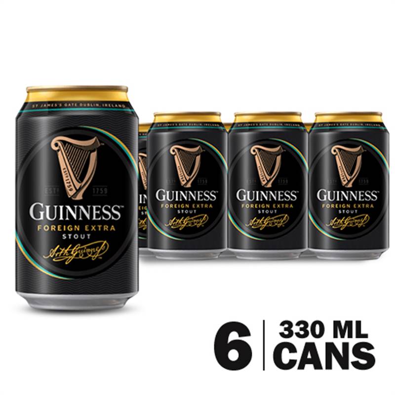 Guiness Beer Stout Can (330 ml) - Pack of 6