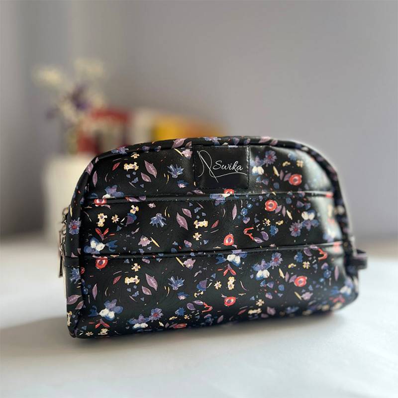 Black Floral Travel Pouch