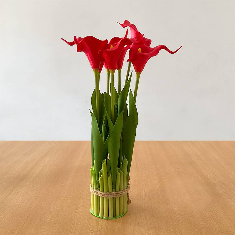 Red Artificial Lilies – Bunch of 7