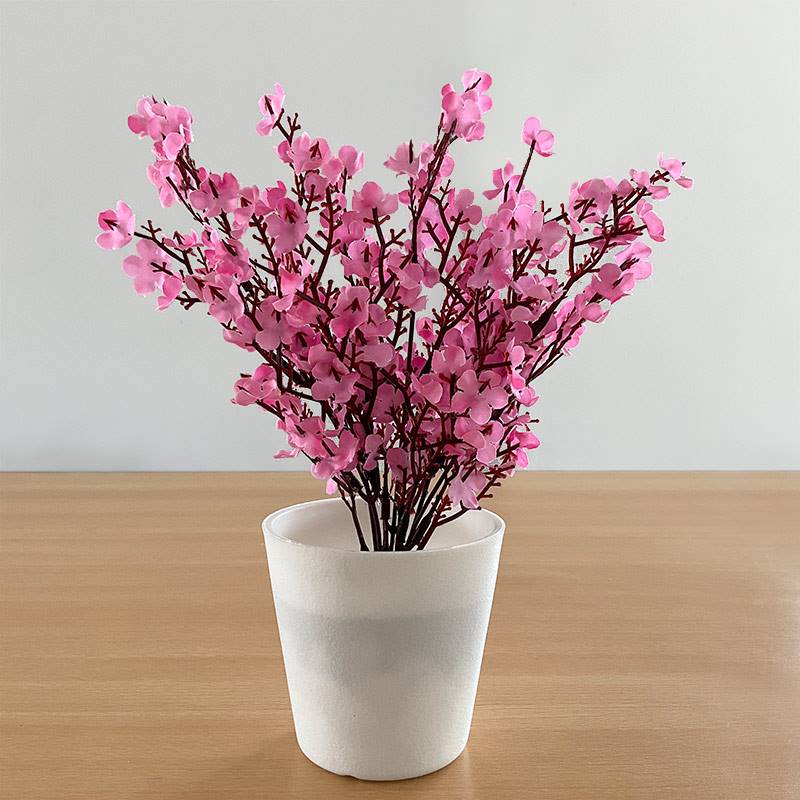 Pink Artificial Cherry Blossoms in a Vase