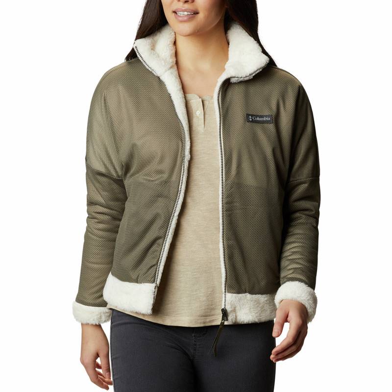 Columbia Sportswear Bundle Up™ Full Zip Fleece for Women (L) - Chalk, Stone Green