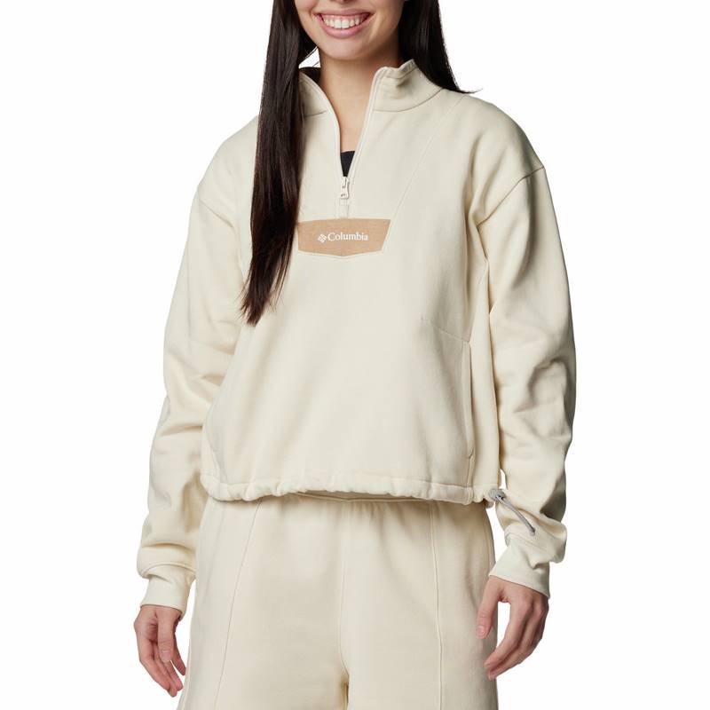 Columbia Sportswear Columbia Lodge™ Quarter Zip for Women (XS) - Chalk, Canoe