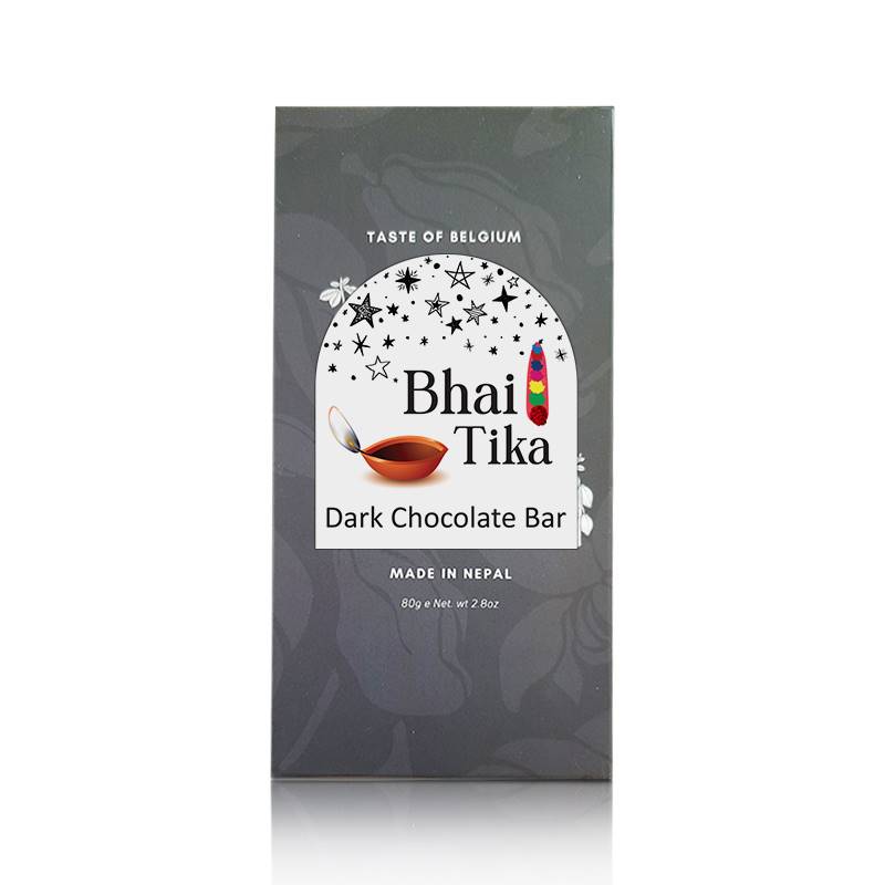 Belgian Dark Chocolate Bar with Bhai Tika Greetings (80 g)