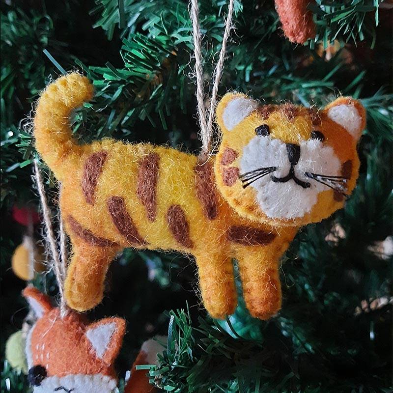 Felt Tiger Christmas Decoration