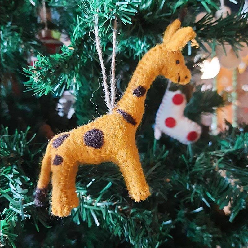 Felt Giraffe Christmas Decoration