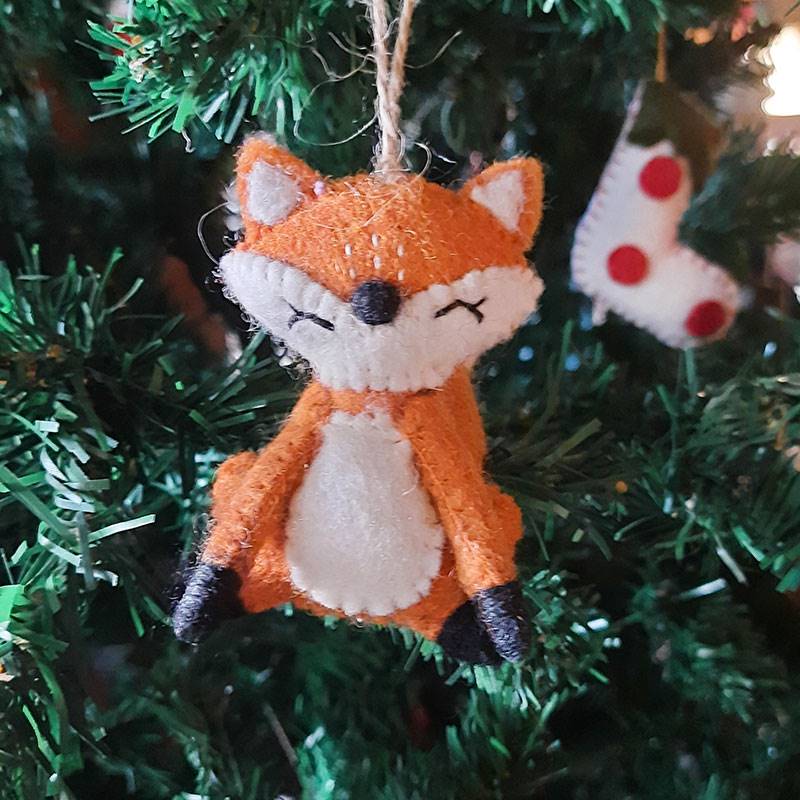 Felt Fox Christmas Decoration