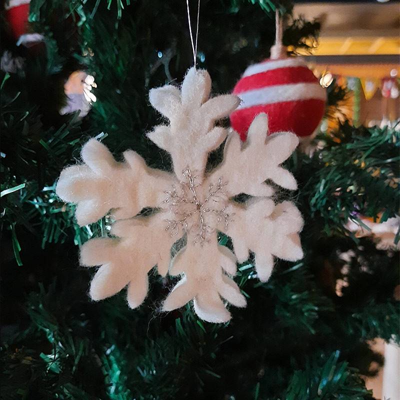Felt Snow Flake Christmas Decoration - Type A