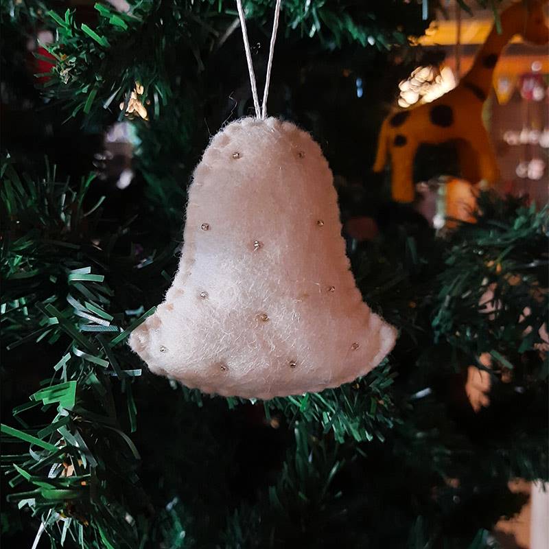 Felt White Bell Christmas Decoration