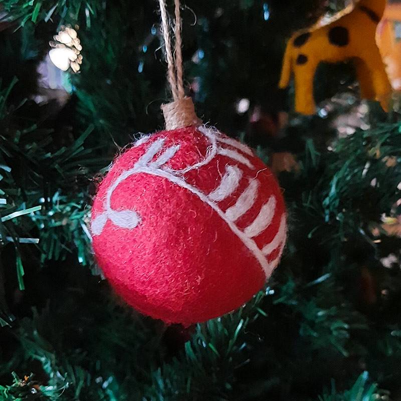 Felt Red Ball Christmas Decoration