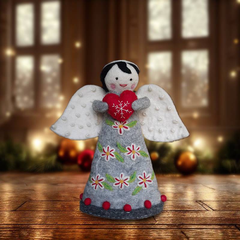 Felt Gray Angel Christmas Decoration