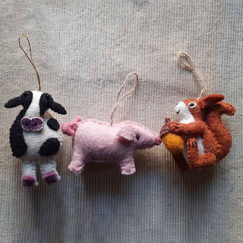 Christmas Decoration Trio - The Farm Animals and Friends