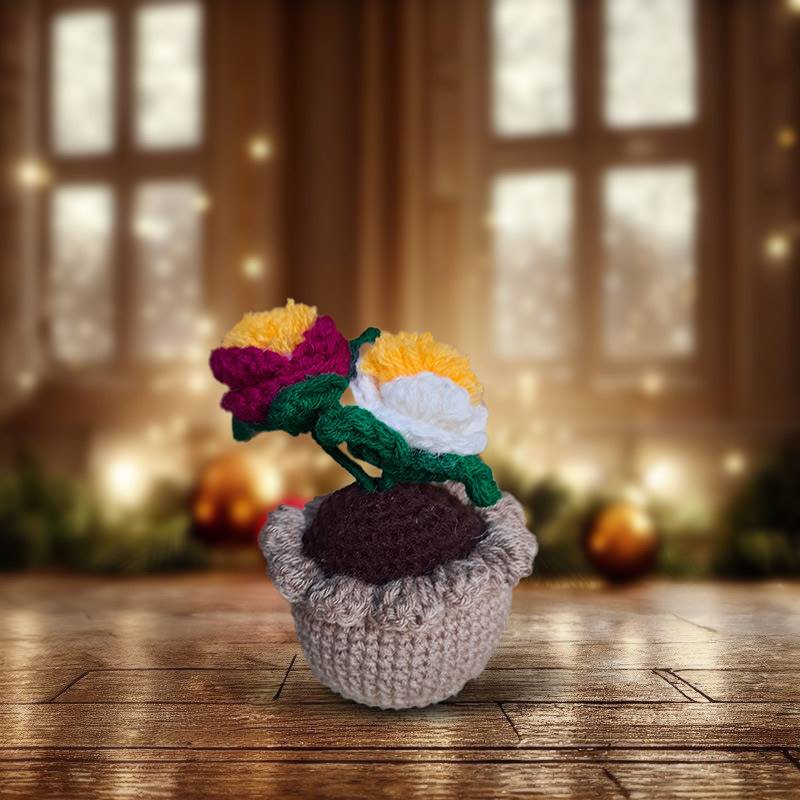 Crochet Potted Small Flowers