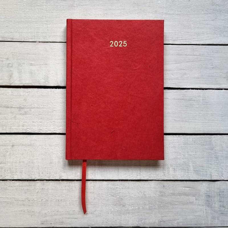 2025 Yearly Red Hardcover Planner from Bhav Products