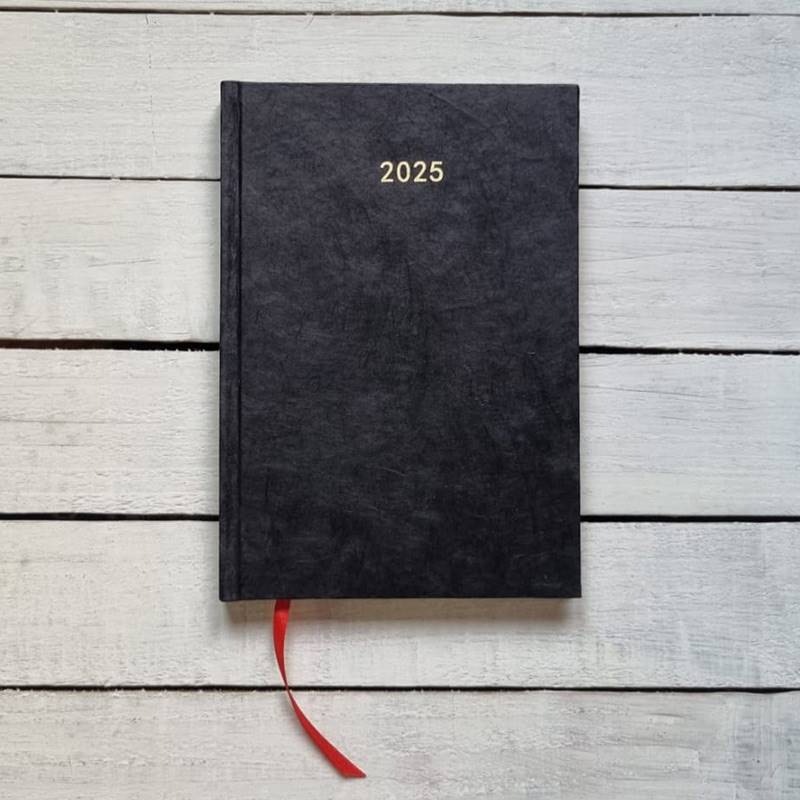 2025 Yearly Black Hardcover Planner from Bhav Products