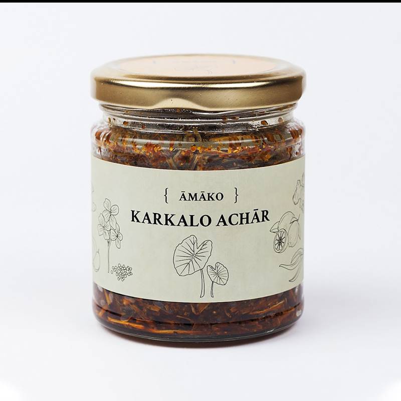 Āmako Karkalo Achar (Taro Stem Pickle) (200 g)