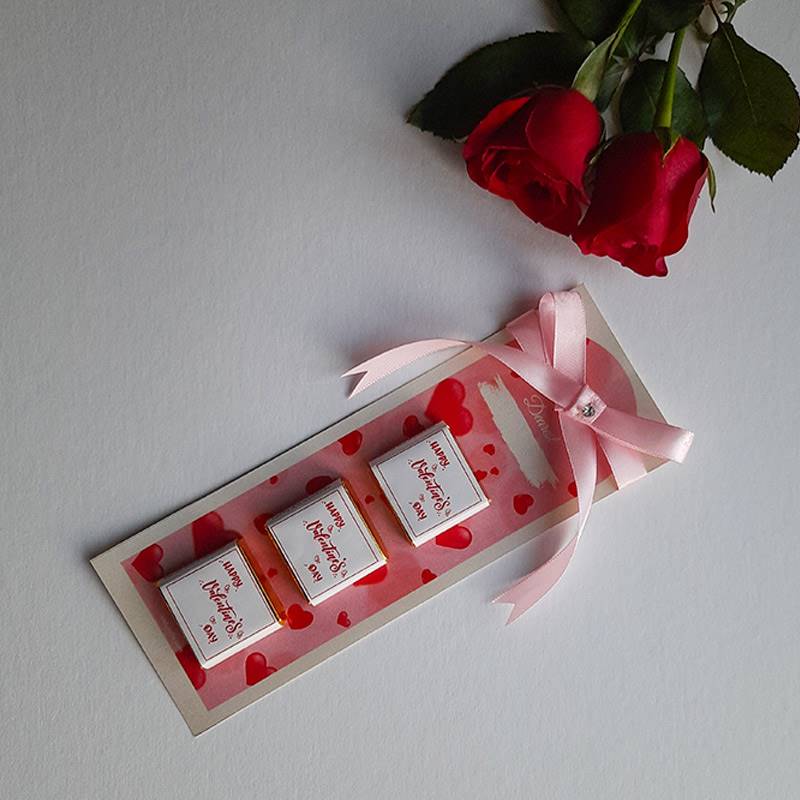 Happy Valentine's Day Mini Milk Chocolates with Personalized Name Card