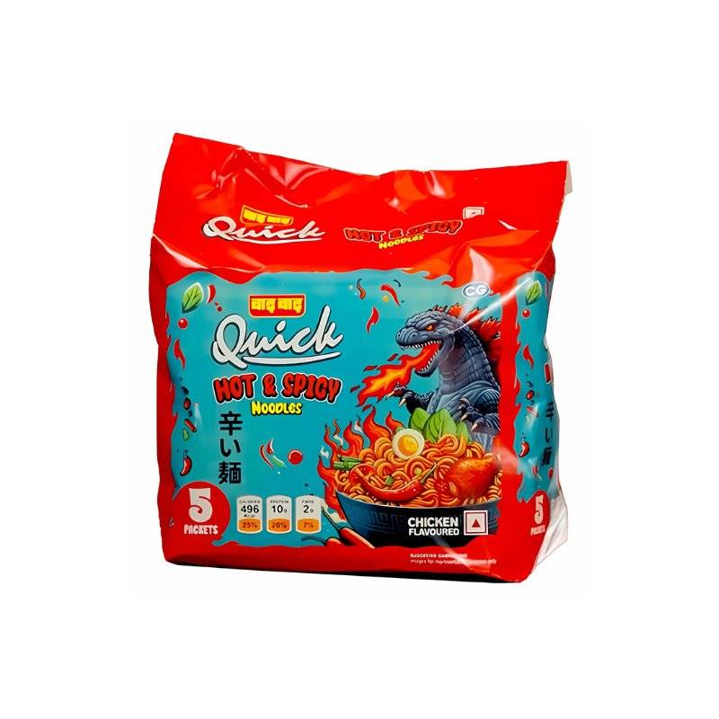 Wai Wai Quick Hot & Spicy Noodles x5 Packets 500 g)