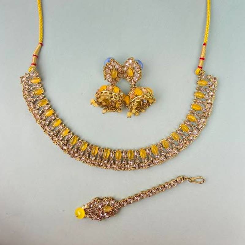 Premium Quality Reverse American Diamond Neckpiece Set (3625/54)