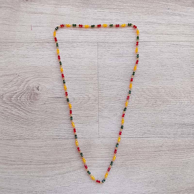 Orange and Blue Beaded Potey Necklace