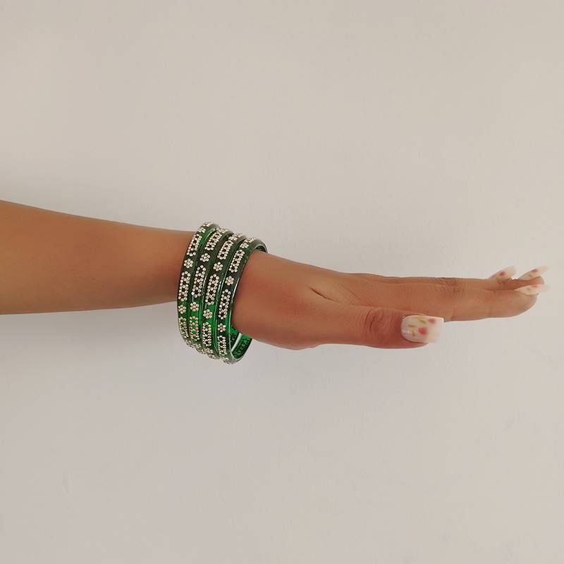 Classic Green Traditional Bangles (Set of 4)