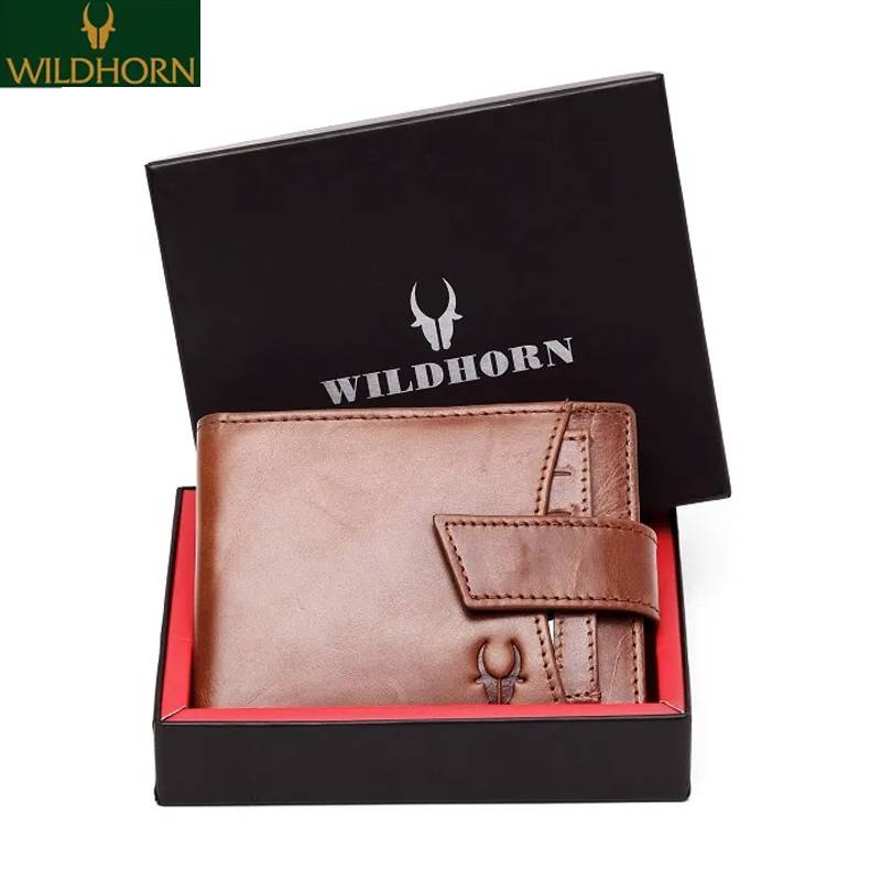 WildHorn Nepal 100% Genuine Soft Leather Tan Men's Wallet (WH272 TAN Crunch White Stiching)