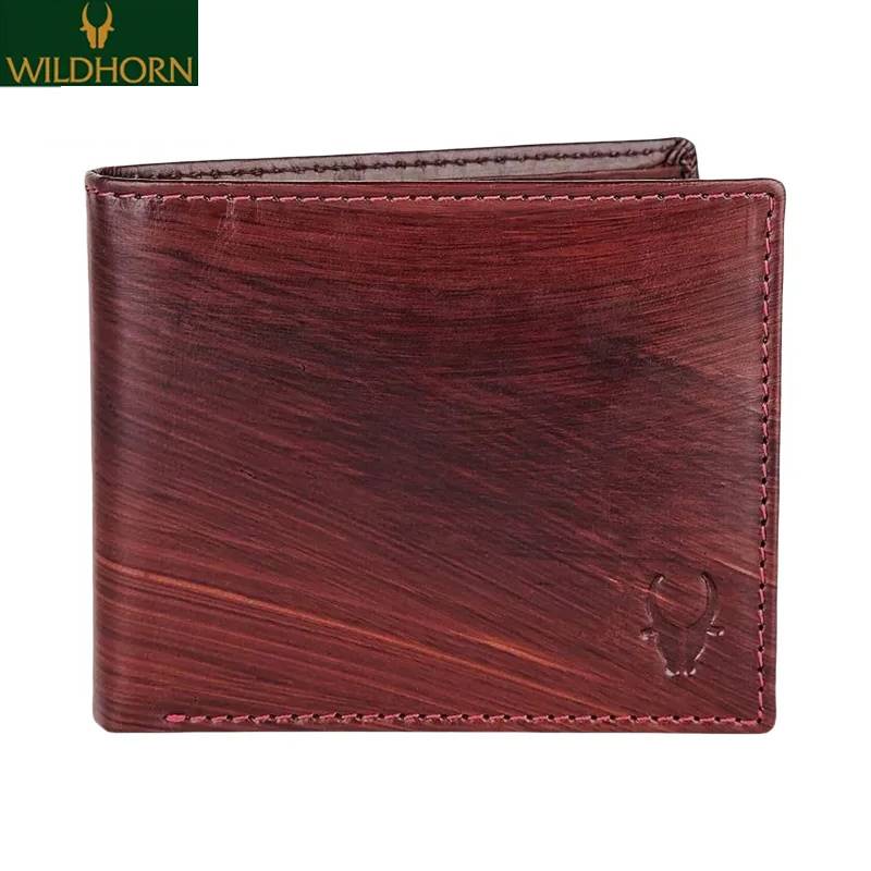 WILDHORN Nepal Woodbine Top Grain Leather Wallet for Men with RFID Blocking with 12 Card Slots (WH 201 woodbine)