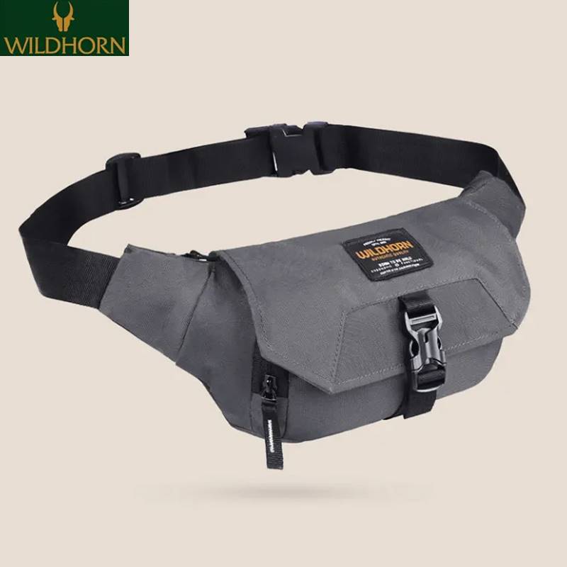WILDHORN Nepal Unisex Waist Bag with Ultra Strong Stitching, Sturdy Zippers, Waterproof Pocket and with Adjustable Strap (Grey)