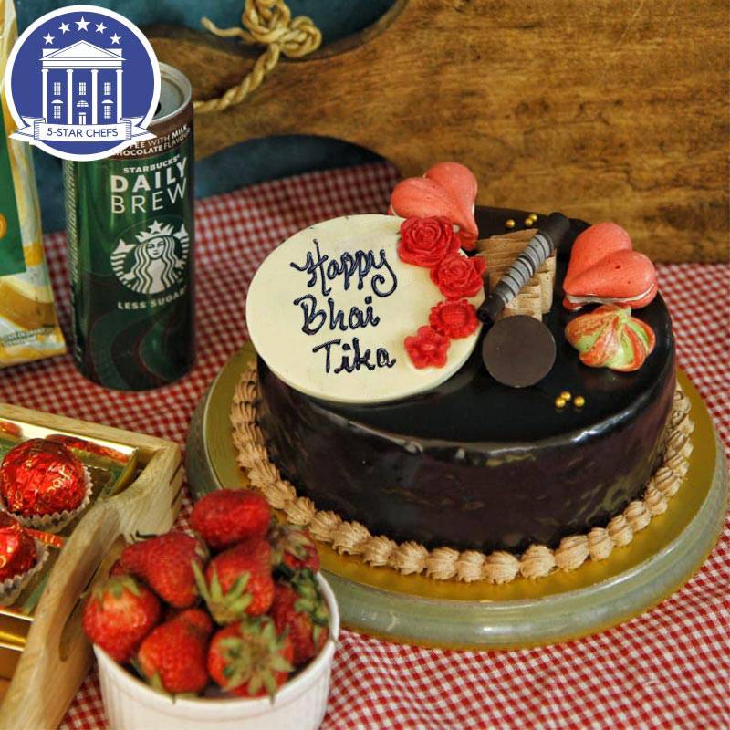 Bhai Tika Chocolate Cake (1 kg) by 5-Star Chefs