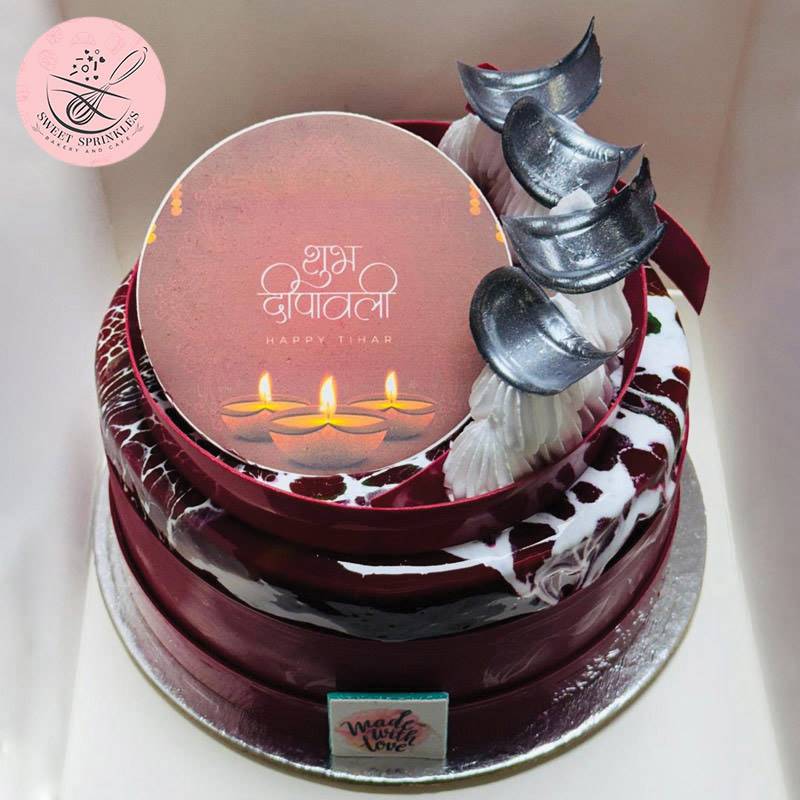 Subha Deepawali Red Velvet Cake (1 lb) from Sweet Sprinkles