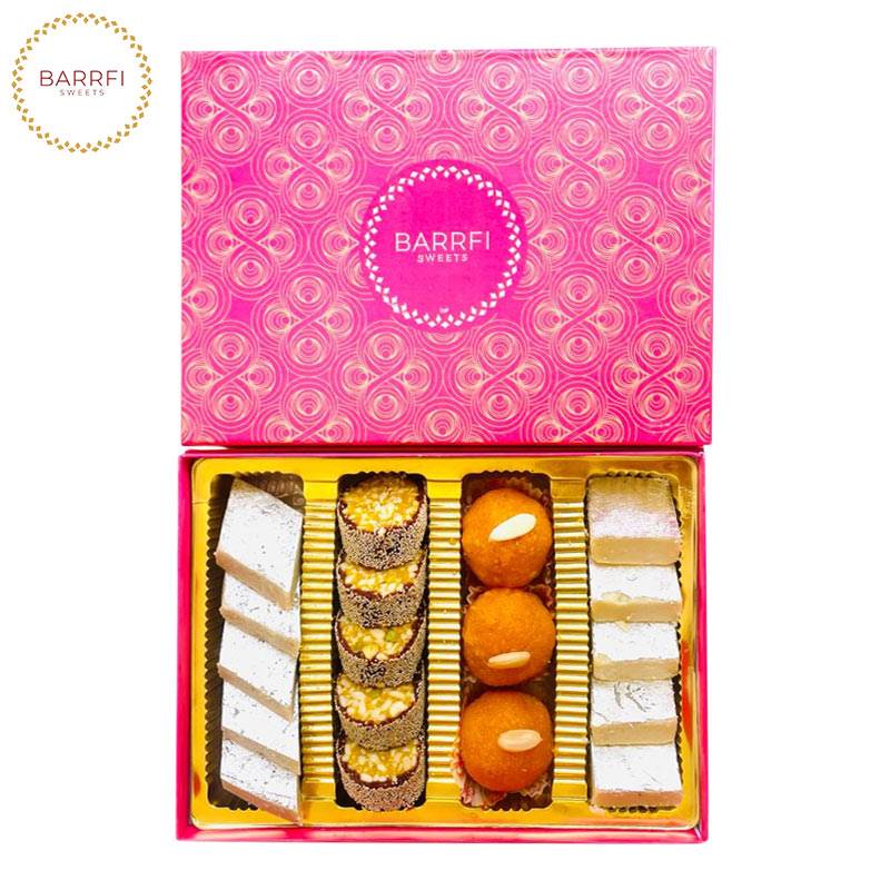 4 Line Mix Sweet Box (500 g) from Barrfi Sweets
