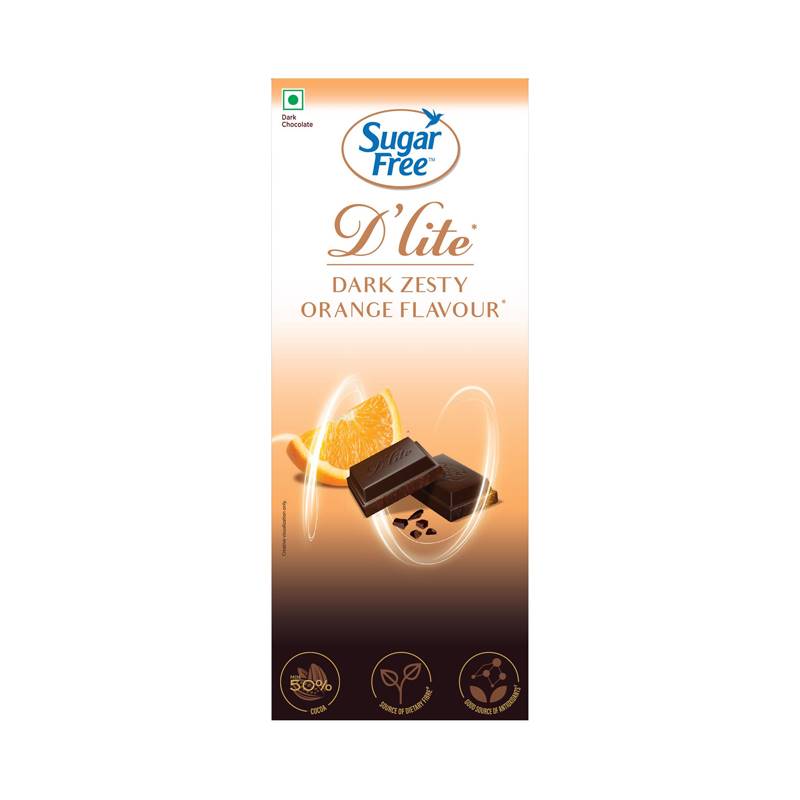D'lite Sugarfree Zesty Orange Flavour 50% Dark (80 g)