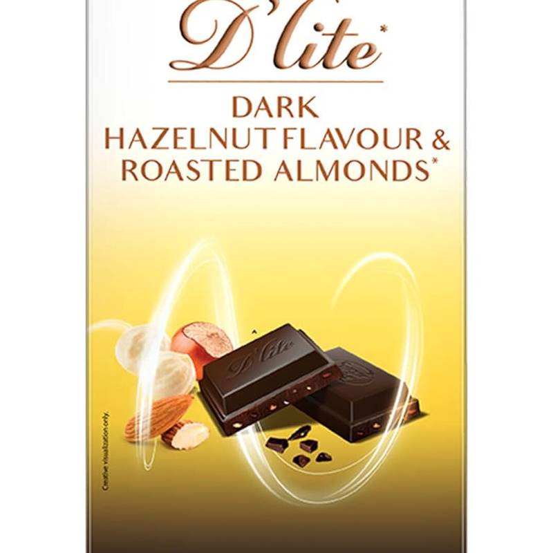 D'lite Sugarfree Hazelnut Flavour Roasted Almonds 50% Dark (80 g)
