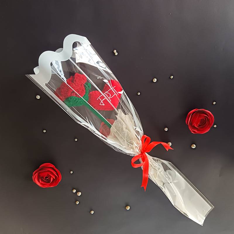 Classic Red Floral Crochet Flower