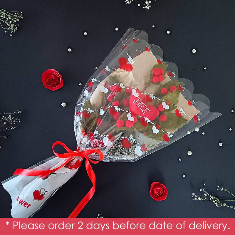 Red Maya Crochet Bouquet