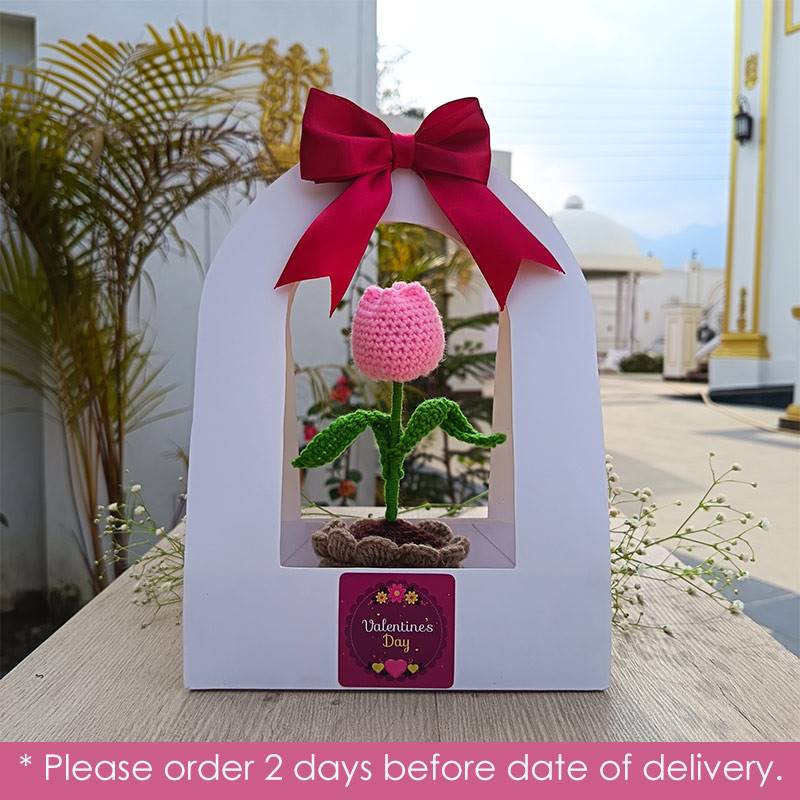 Sweet Crochet Tulip Love in Elegant Casing